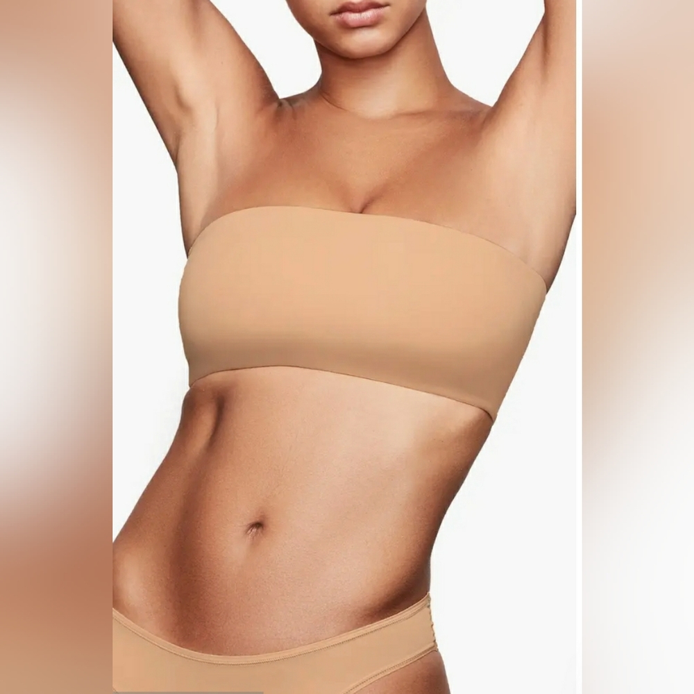 Skims Fits Everybody Bandeau Crop Soft Silky Bra Sz M Color Clay